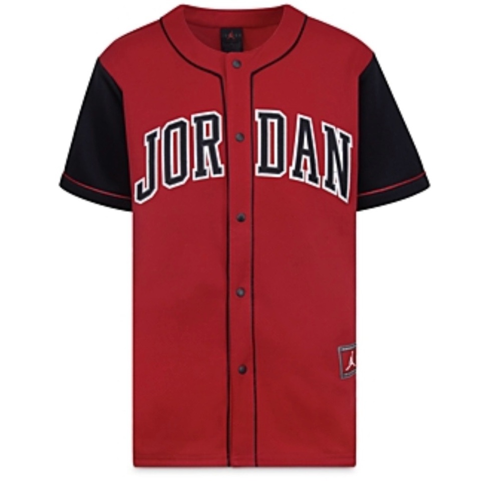 Jordan Red and Black Baseball Jersey size Large 147-163 CM 12-13 YRS 029257